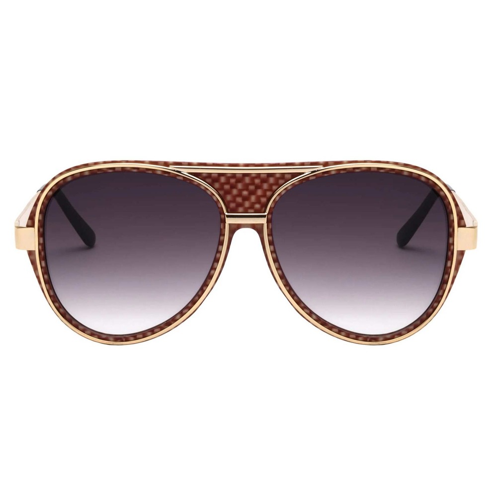 Sunglasses Brown Gold Frame Designer Fashion Sun Glasses‎ Men Trendy Pilot Style